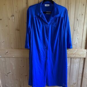 Vintage NWT Vanity Fair Sleepwear Robe Nightgown Blue Size Medium Made in USA